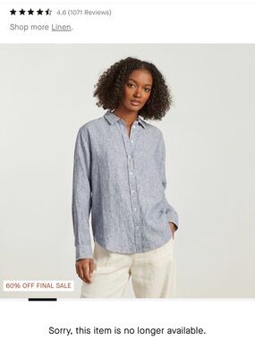 Everlane Blue Stripes Linen Button-Down Shirt
